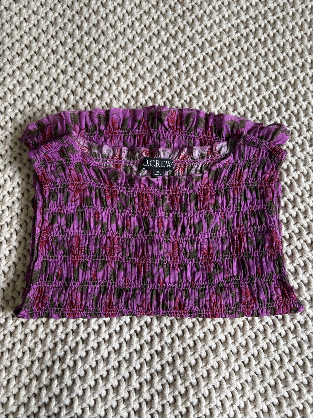 J. Crew Smocked Shell Tank